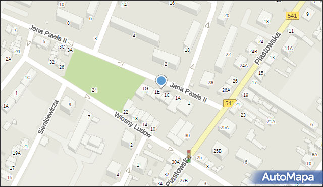 Sierpc, Jana Pawła II, 1D, mapa Sierpc