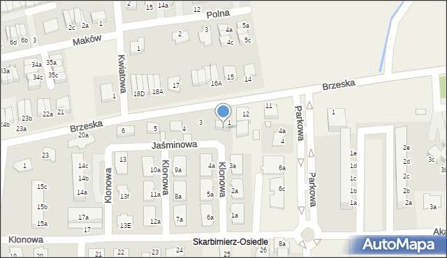 Skarbimierz-Osiedle, Jaśminowa, 2, mapa Skarbimierz-Osiedle