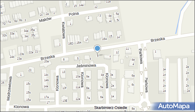 Skarbimierz-Osiedle, Jaśminowa, 3, mapa Skarbimierz-Osiedle