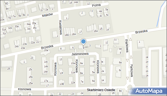 Skarbimierz-Osiedle, Jaśminowa, 4, mapa Skarbimierz-Osiedle