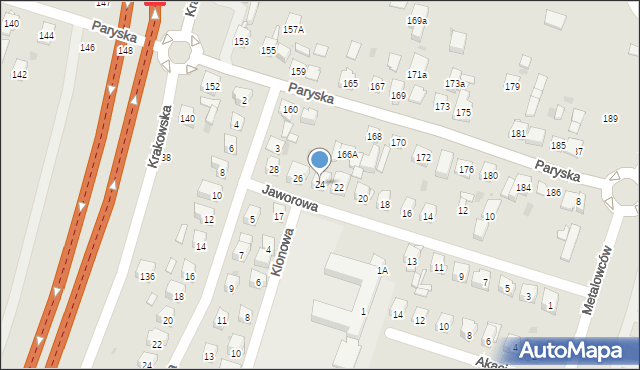 Skarżysko-Kamienna, Jaworowa, 24, mapa Skarżysko-Kamienna