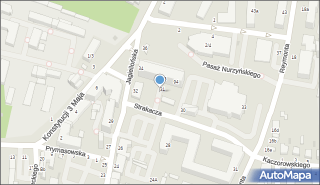 Skierniewice, Jagiellońska, 37, mapa Skierniewic
