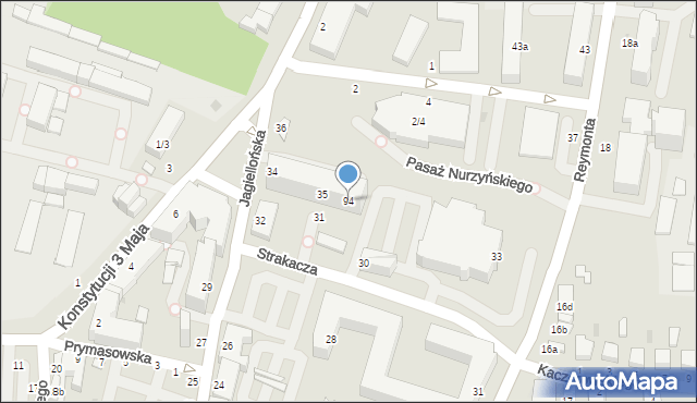 Skierniewice, Jagiellońska, 94, mapa Skierniewic