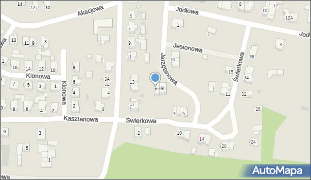 Skoki, Jarzębinowa, 7, mapa Skoki