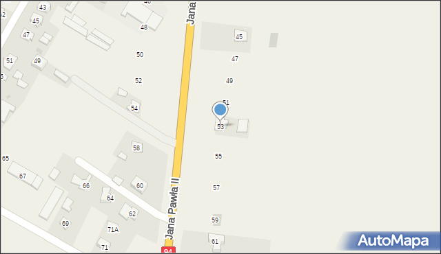 Skołoszów, Jana Pawła II, 53, mapa Skołoszów