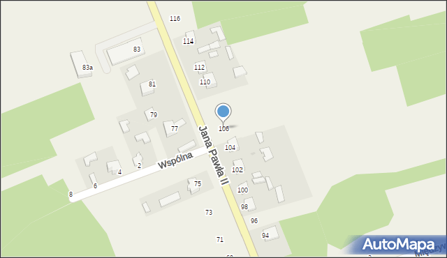 Skopanie, Jana Pawła II, 106, mapa Skopanie