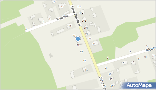 Skopanie, Jana Pawła II, 71, mapa Skopanie