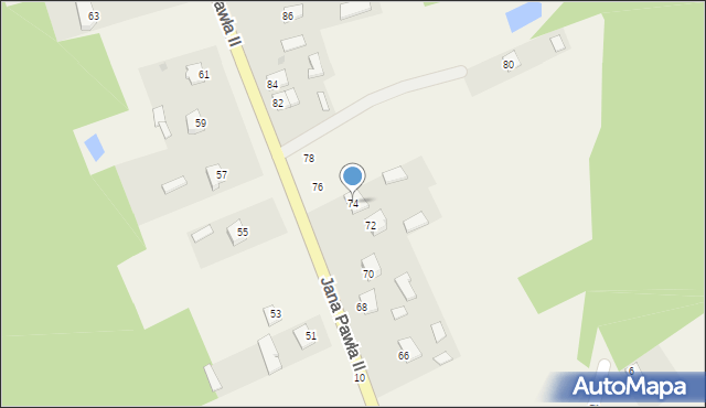 Skopanie, Jana Pawła II, 74, mapa Skopanie