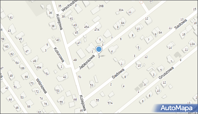 Skórzewo, Jabłoniowa, 2, mapa Skórzewo