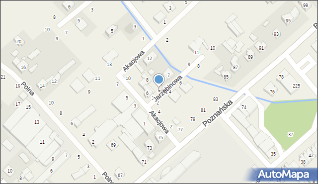 Skórzewo, Jarzębinowa, 3, mapa Skórzewo