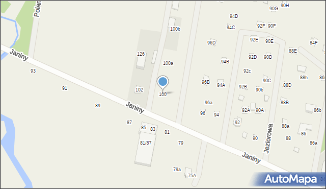 Skrzeszew, Janiny, 100, mapa Skrzeszew