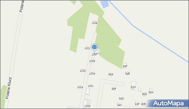 Skrzeszew, Janiny, 100f, mapa Skrzeszew