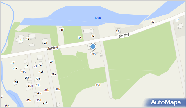 Skrzeszew, Janiny, 35A, mapa Skrzeszew