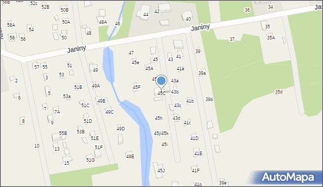 Skrzeszew, Janiny, 45C, mapa Skrzeszew