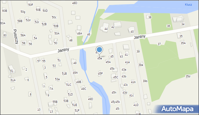 Skrzeszew, Janiny, 45e, mapa Skrzeszew