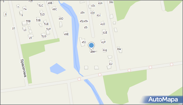 Skrzeszew, Janiny, 45M, mapa Skrzeszew