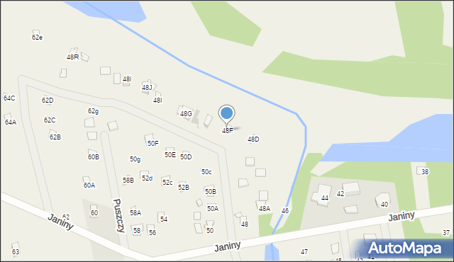 Skrzeszew, Janiny, 48F, mapa Skrzeszew
