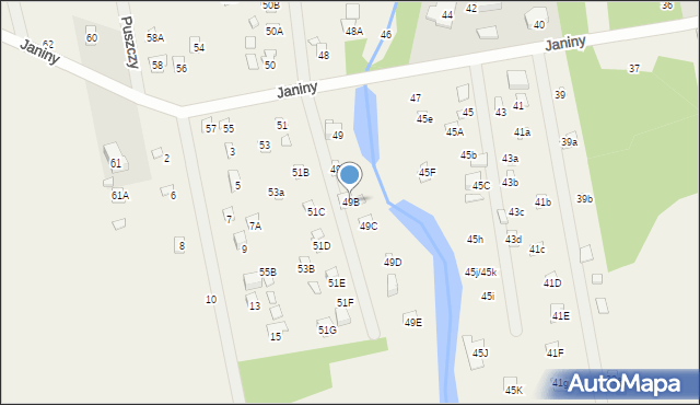 Skrzeszew, Janiny, 49B, mapa Skrzeszew