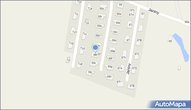 Skrzeszew, Janiny, 69l, mapa Skrzeszew