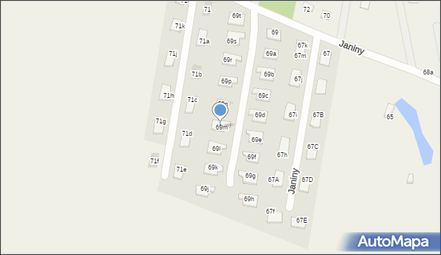 Skrzeszew, Janiny, 69m, mapa Skrzeszew