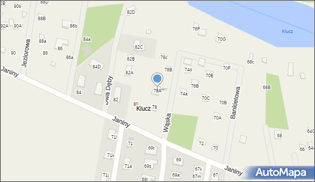 Skrzeszew, Janiny, 78A, mapa Skrzeszew