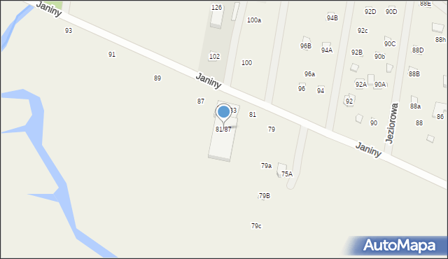 Skrzeszew, Janiny, 81/87, mapa Skrzeszew