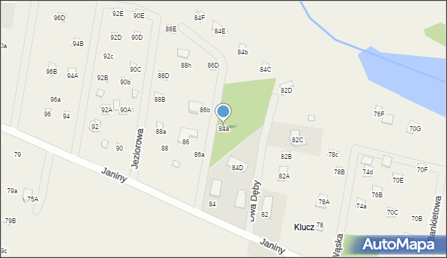 Skrzeszew, Janiny, 84a, mapa Skrzeszew