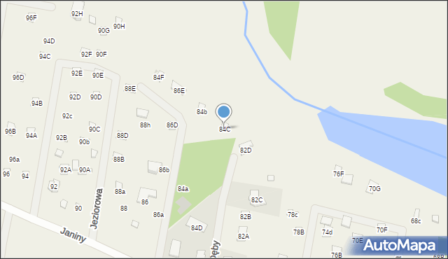 Skrzeszew, Janiny, 84C, mapa Skrzeszew