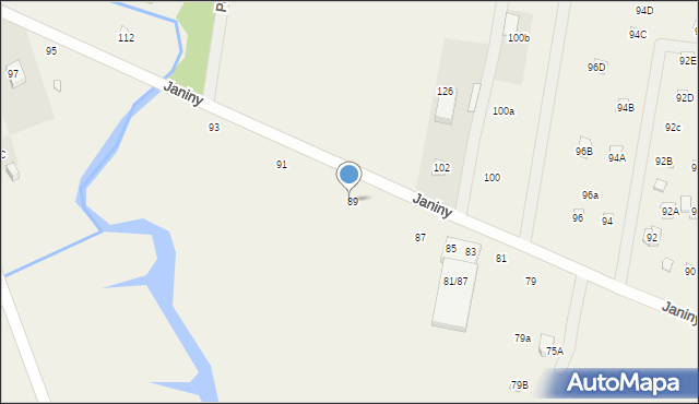 Skrzeszew, Janiny, 89, mapa Skrzeszew