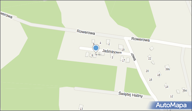 Słajszewo, Jaśminowa, 7, mapa Słajszewo