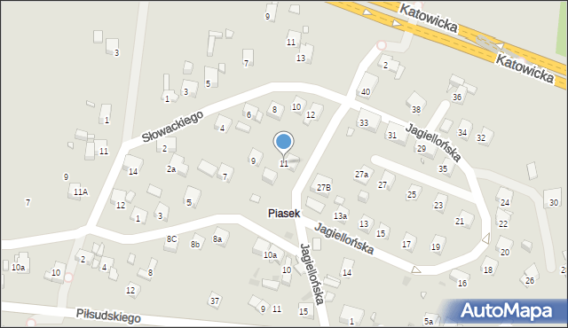 Sławków, Jagiellońska, 11, mapa Sławków