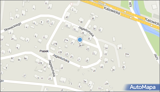 Sławków, Jagiellońska, 25, mapa Sławków
