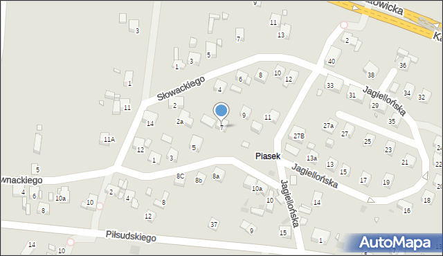 Sławków, Jagiellońska, 7, mapa Sławków