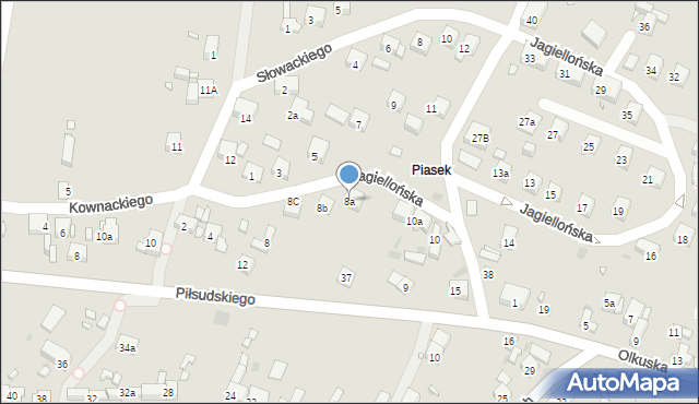 Sławków, Jagiellońska, 8a, mapa Sławków