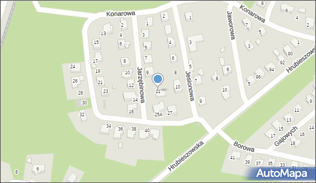 Sławków, Jarzębinowa, 11, mapa Sławków