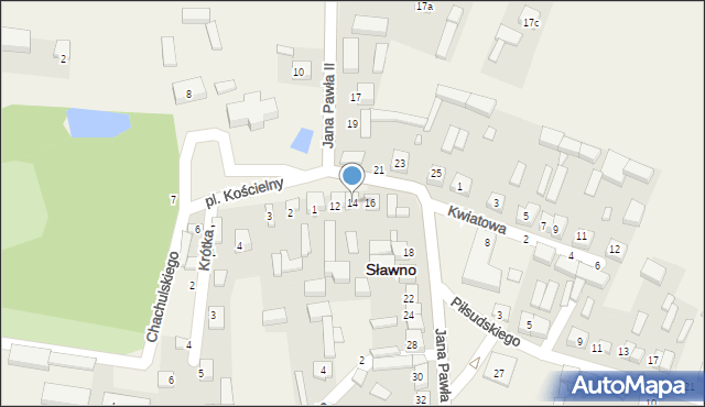 Sławno, Jana Pawła II, 14, mapa Sławno