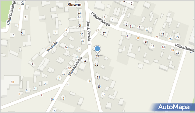 Sławno, Jana Pawła II, 29, mapa Sławno