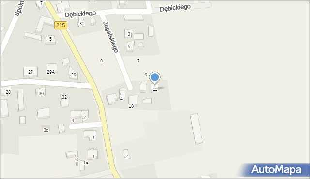 Sławoszyno, Jagalskiego Alojzego, dr., 11, mapa Sławoszyno