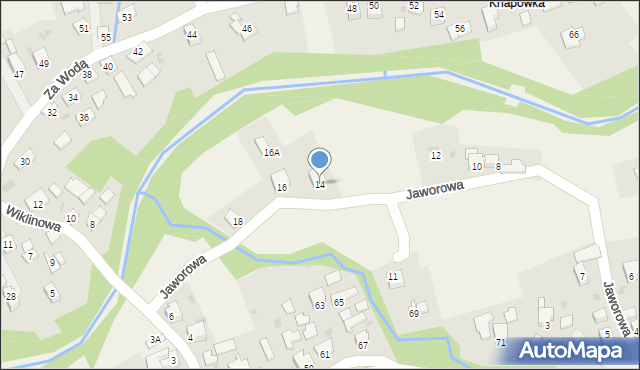 Ślemień, Jaworowa, 14, mapa Ślemień