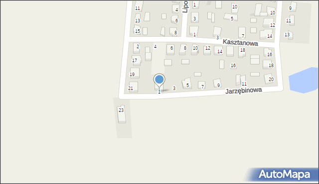 Ślesin, Jarzębinowa, 1, mapa Ślesin