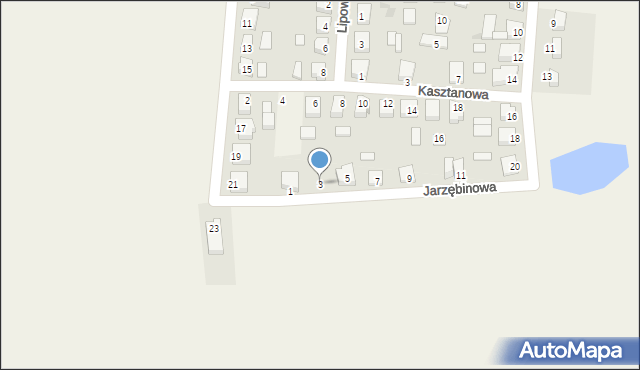 Ślesin, Jarzębinowa, 3, mapa Ślesin