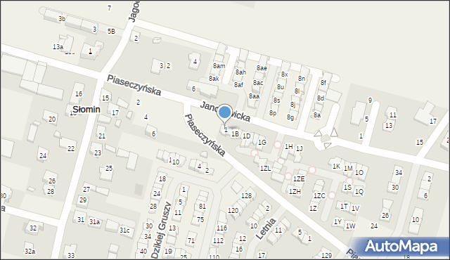 Słomin, Janczewicka, 1, mapa Słomin