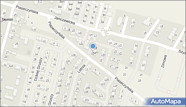 Słomin, Janczewicka, 1ZH, mapa Słomin