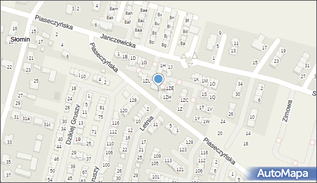Słomin, Janczewicka, 1ZI, mapa Słomin