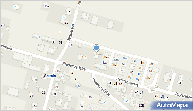 Słomin, Janczewicka, 4, mapa Słomin