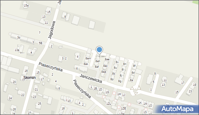Słomin, Janczewicka, 8aj, mapa Słomin
