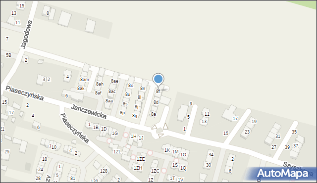 Słomin, Janczewicka, 8f, mapa Słomin