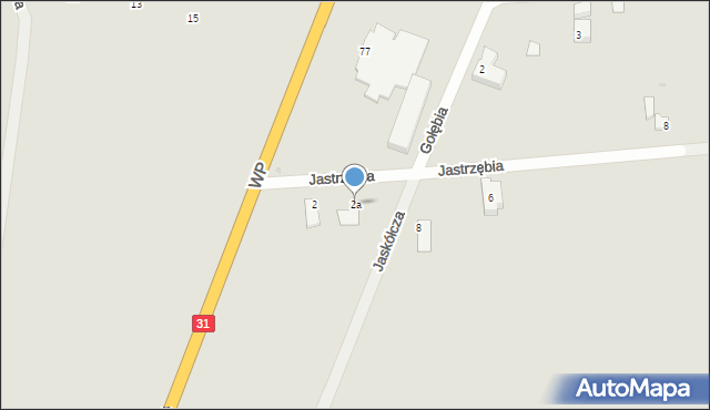 Słubice, Jastrzębia, 2a, mapa Słubice