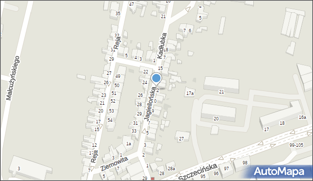 Słupsk, Jagiellońska, 12, mapa Słupska
