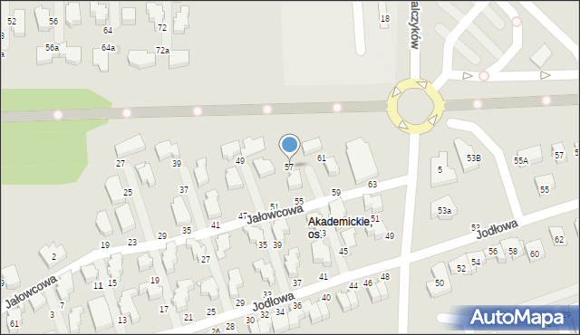 Słupsk, Jałowcowa, 57, mapa Słupska